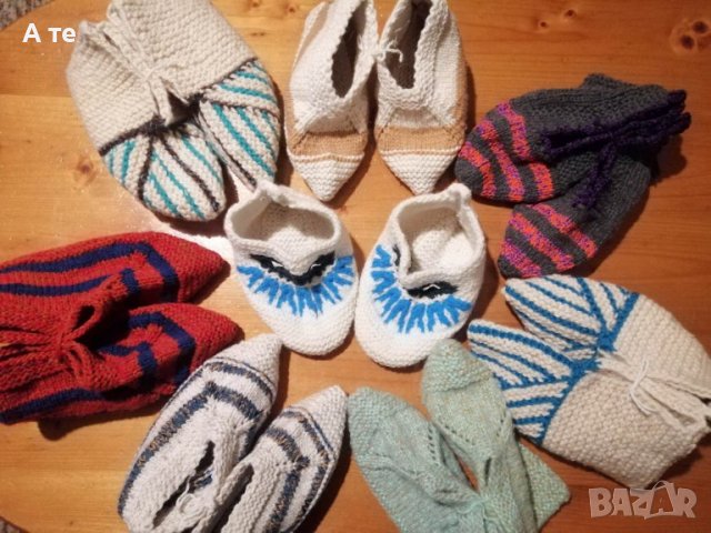 Плетени чорапи, терлички и хватки, снимка 6 - Пантофи - 40394021