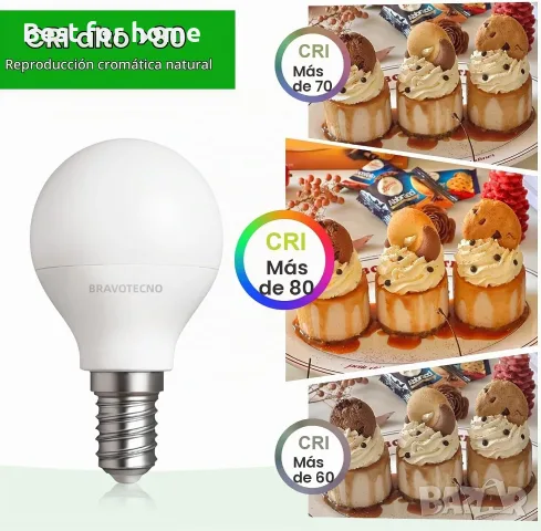 LED крушка E14, енергиен клас B, LED E14 студено бяла 6500K, 2.5W 470LM G45, еквивалентна на 40W, снимка 7 - Крушки - 55878310