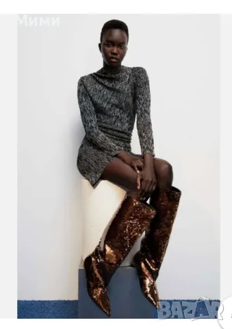 Уникални богуши Zara, снимка 4 - Дамски ботуши - 47696036