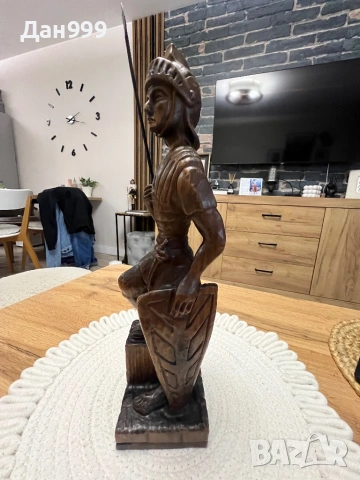Уникална статуетка на римски легионер - дърворезба, снимка 5 - Колекции - 54078825