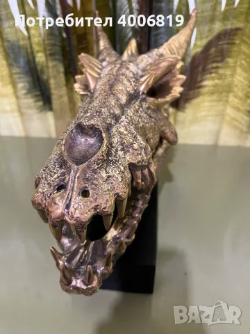 Декорация,скулптура глава на дракон от полиран бронз ХХL, снимка 6 - Декорация за дома - 49322064
