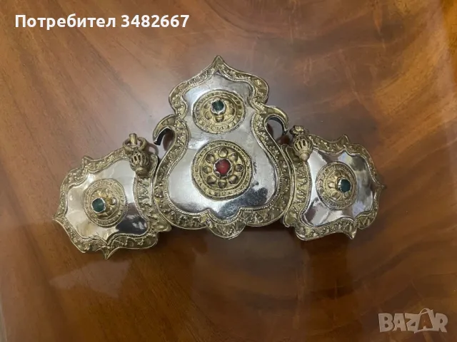 УНИКАЛНА Сребърна с живачна позлата автентична пафта колекционерска, снимка 1