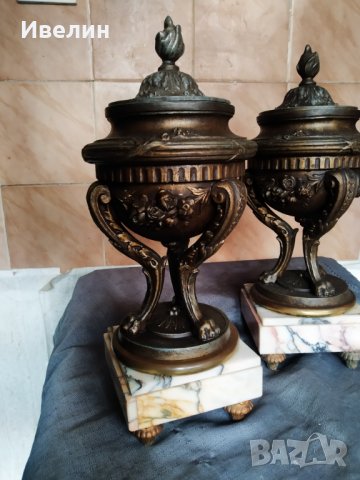 две барокови декорации за каминен часовник, снимка 3 - Антикварни и старинни предмети - 30039390