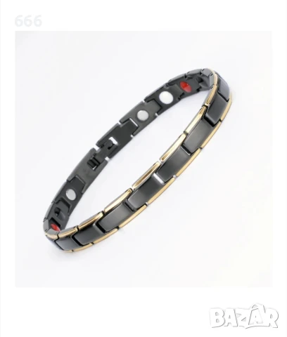 Гривна от неръждаема стомана в 2 тона с магнити, турмалин, германий и отрицателни йони, BLA040, 20,5, снимка 5 - Други - 50463381