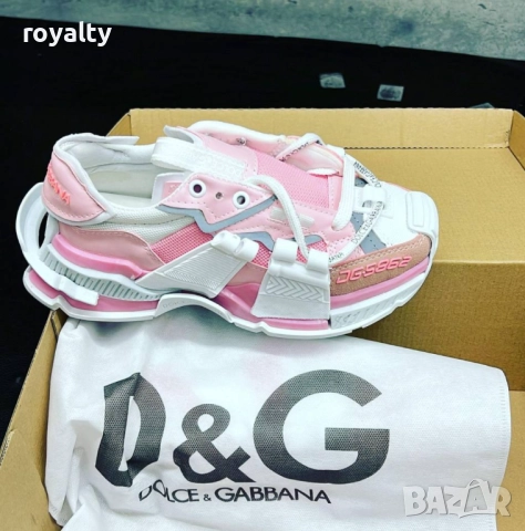 Дамски Сникърси-Dolce&Gabbana- Бяло и Розово