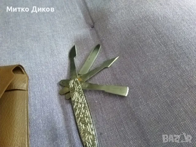 Винтидж комплект за маникюр СССР 4 части с кожено калъвче, снимка 2 - Други ценни предмети - 49623607