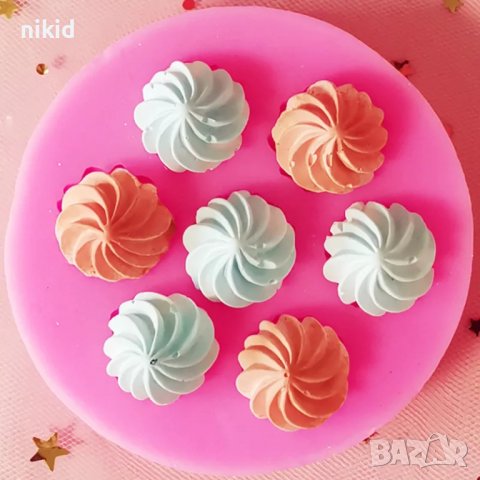 7 целувки целувка завъртулки силиконов молд форма фондан шоколад смола, снимка 2 - Форми - 38029845