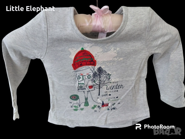 Блузка с дъл рък за 12-18 мес мом"Our winter walkies with little Fiorence"Англия/нова