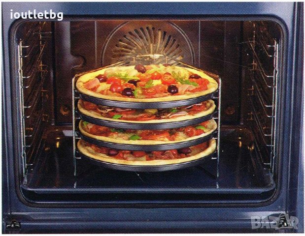 Комплект за печене на пица за 4 пици, 4 тави, снимка 3 - Съдове за готвене - 34865626