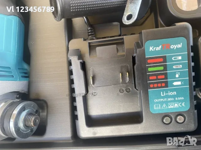 Немски Акумулаторен Ъглошлайф KraftRoyal 36V 125mm, снимка 4 - Други инструменти - 50748661