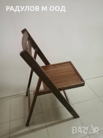 НОВ Сгъваем стол дърво, бук, с дамаска или дървена седалка/ 77137, снимка 3 - Столове - 29819322