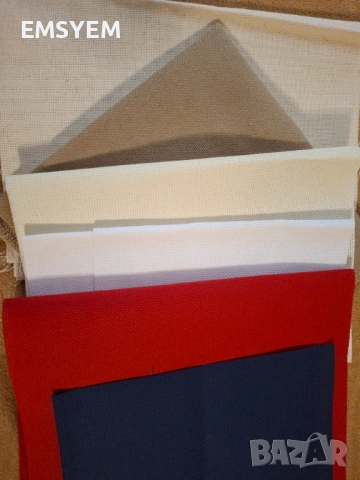 Панама червенa,бяла ,екрю,бежава, сива ,черна  за бродерия.гергефи, снимка 3 - Декорация за дома - 41711977