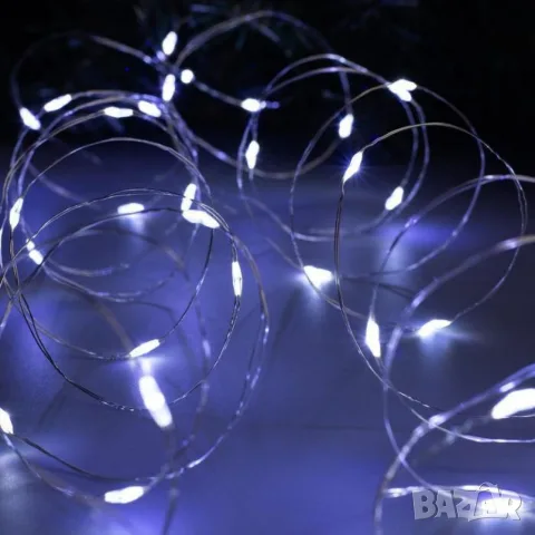 LED гирлянд с дистанционно,8 режима,500 LED,50 метра,студено бял