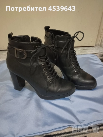 Дамски кожени боти на ток 37 номер, снимка 8 - Дамски боти - 52860996