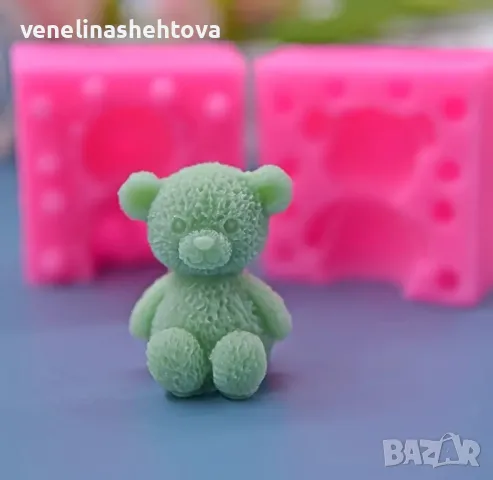 3D Плюшено мече две части Силиконов молд форма за свещи гипс фондан за декорация на торта , снимка 2 - Форми - 50078875