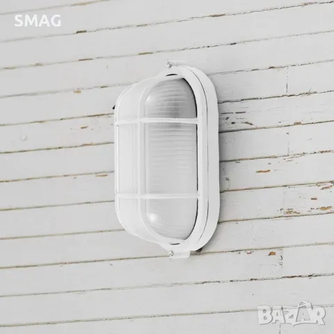 Външна стенна лампа Овална бяла 21x10.5x8.5cm S_1240117, снимка 5 - Соларни лампи - 49910005