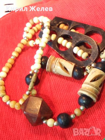 ТУАРЕГСКА ОГЪРЛИЦА от РОГ и КЕХЛИБАР ФАТУРАН РЪЧНА МАЙСТОРСКА СТАРА ИЗРАБОТКА ЕТНО - УКРАШЕНИЕ 16622, снимка 2 - Антикварни и старинни предмети - 31450853
