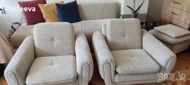 разтегателен диван и фотьойли, снимка 5 - Дивани и мека мебел - 52104849