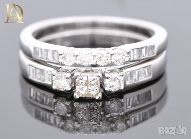 Нов Сет от Два Златни Пръстена с 0.55кт Естествени Нетретирани Диаманти