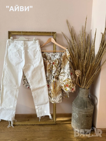 ZARA дамски дънки и риза, снимка 2 - Дънки - 53966394