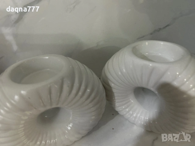 2 броя керамични свещници, снимка 3 - Декорация за дома - 54222040