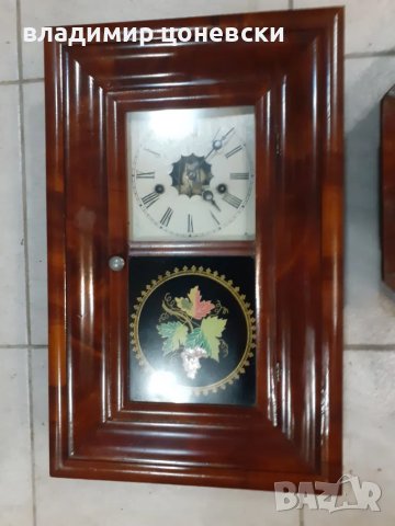 Стар рядък американски стенен часовник с гонг, снимка 3 - Колекции - 39444677