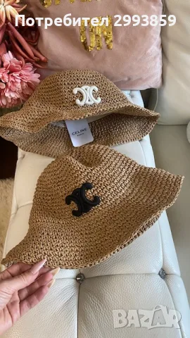шапка Селин*Celine TRIOMPHE Bucket hat, снимка 8 - Шапки - 55842006