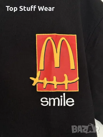 Cactus Jack черна тениска с принт „smile”, снимка 3 - Тениски - 56417777