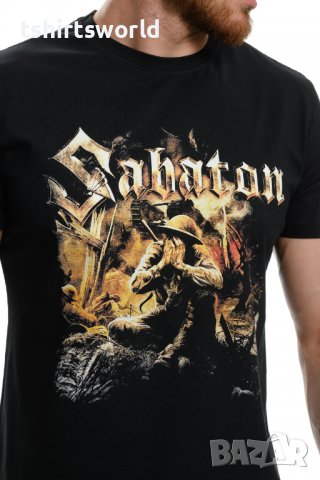 Нова мъжка тениска с дигитален печат на музикалната група SABATON - The Great War, снимка 2 - Тениски - 37697593