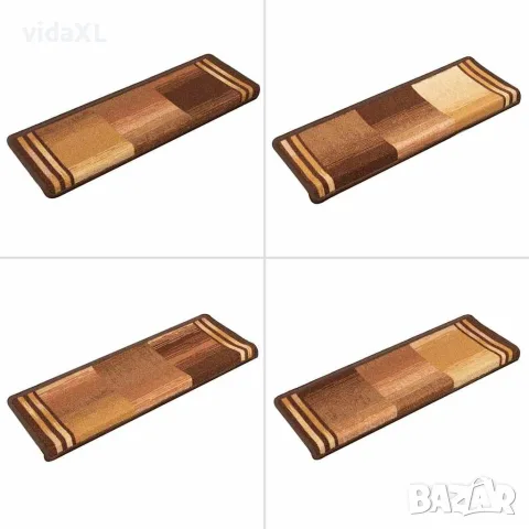vidaXL Самозалепващи стелки за стълби, 5 бр, 65x21x4 см, кафяви, снимка 6 - Изтривалки - 56146117