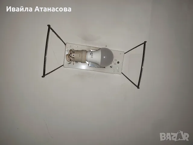 Квадратен стъклен плафон / Аплик с мраморен ефект (матирано стъкло), снимка 5 - Лампи за таван - 55961999