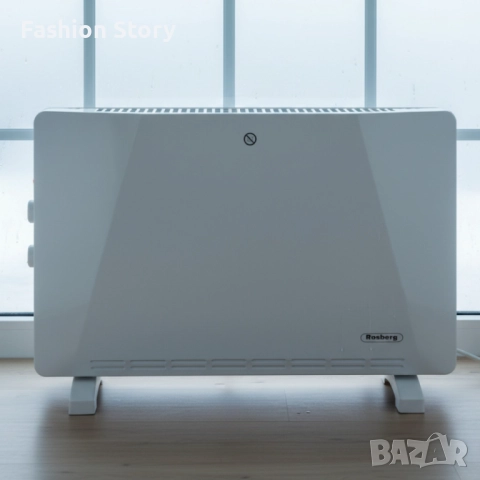 Конвекторен отоплител Rosberg – 2500W, 3 степени, защита от прегряване (бял или черен), снимка 5 - Отоплителни печки - 51801098