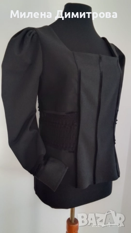 Дамска блуза с буфан ръкав ръчна изработка , снимка 13 - Блузи с дълъг ръкав и пуловери - 52487885