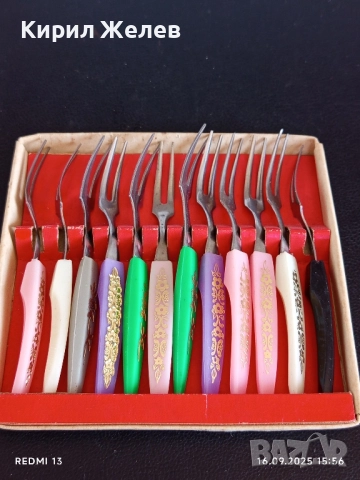 Комплект винтидж вилички за десерт, плодове редки за КОЛЕКЦИЯ 50481, снимка 4 - Други ценни предмети - 51734087