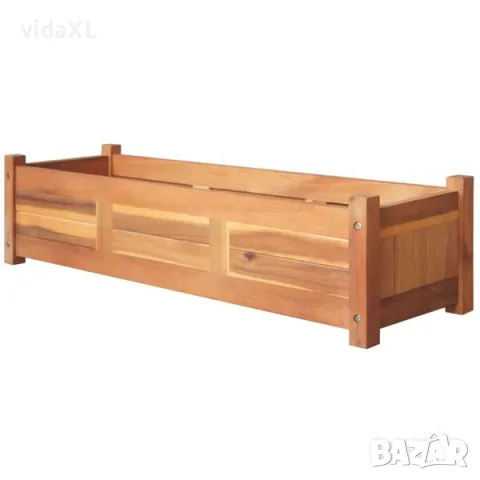 vidaXL Градински повдигнати лехи, 2 бр, акациево дърво, 100x30x25 см（SKU: 3057522）, снимка 2 - Маси - 56123409