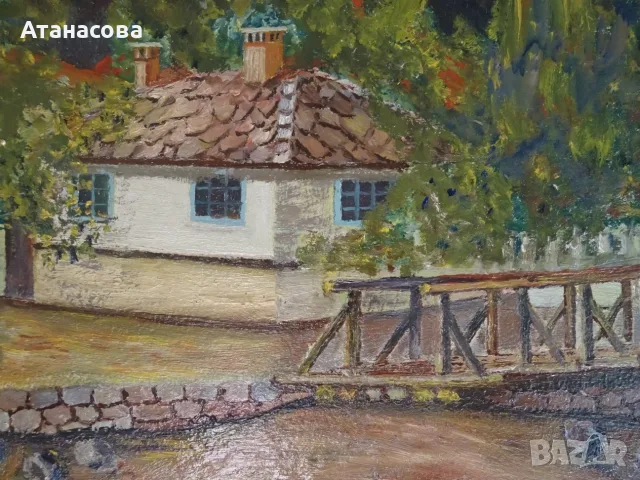 Р. ПЕТРОВ картина "Пейзаж от Рибарица" масло 1960 г, снимка 6 - Картини - 55964475