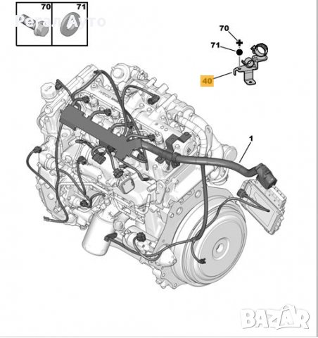 1611344480,5801638347,държач кабелен сноп ДВГ,FIAT DUCATO III,PEUGEOT BOXER III,CITROEN JUMPER III, снимка 3 - Части - 31307359