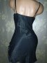 Bershka XS- Сатенена черна рокля/ подплата с тънки презрамки , снимка 4