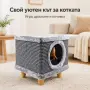 Катерушка за котки 3 в 1 - меко легло, играчка и драскалка, снимка 8