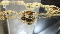 Van Cleef & Arpels VCA 10 Motifs Gold Tiger Eye Vintage Alhambra Дамско Колие, снимка 6