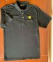 Черна плътна тениска с яка, 5лв или подарък с друго, снимка 1 - Тениски - 30993150