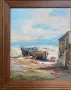 Картина, масло, платно, рибарска, лодка, Lucas, оригинал, пейзаж, подписана, снимка 3