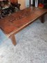 Дървена маса с теракотен плот