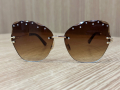 Слънчеви очила кафеви стъкла със сребристи бляскави камъчета, снимка 2