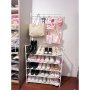 4075 Стилаж за обувки със закачалки и 4 рафта, снимка 3