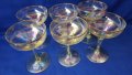 Разкошни шампанки от едно време, златен кант, ръчна гравюра – 6 бр , снимка 1 - Чаши - 42194957