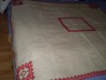 Ръчно бродирана ленена покривка за маса Българска бродерия, снимка 8