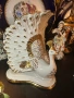Capodimonte Italy  Circa 1980 Porcelain Peacock Figurine W/ Colorful Crystal Accents “Паунът” , снимка 3