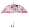 Чадър тип бастун за дъжд Детски ръчен прозрачен розов Мини 64 см, снимка 2