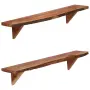 vidaXL Рафтове за стена, 2 бр, 90x20x18 см, акация масив, снимка 1